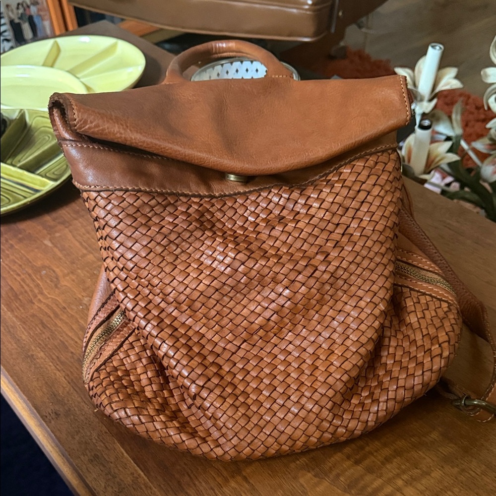 Verapelle Woven Leather Backpack from Florence